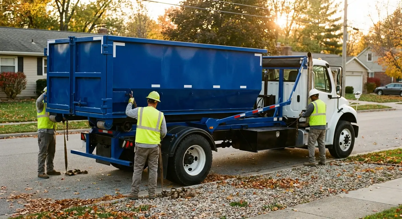 Roll-off dumpster delivery truck in Loveland, CO