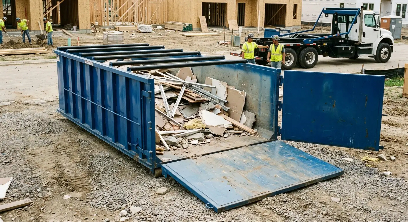 Dumpster with walk-in loading door in Loveland, CO